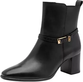 Tamaris A.slide/A.shokk TOUCH-IT Leather Ankle Boot with Block Heel schwarz