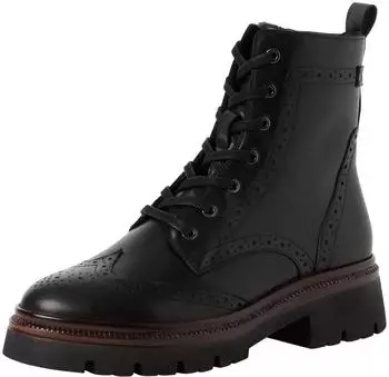 Tamaris Lace-up Boots with Lyral Perforation schwarz
