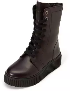 Marc O'Polo Soft Cowhide Leather Ankle Boot black cherry