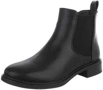 Ital Design Women's Chelsea Boots with Zipper Used Look schwarz