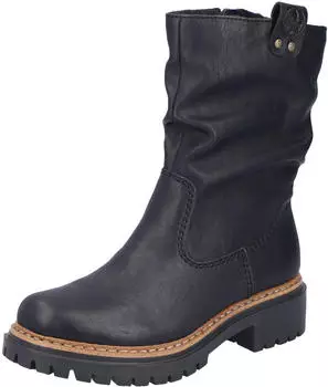 Rieker Winterstiefelette mit Innenrei&szlig;verschluss und Profilsohle schwarz/schwarz