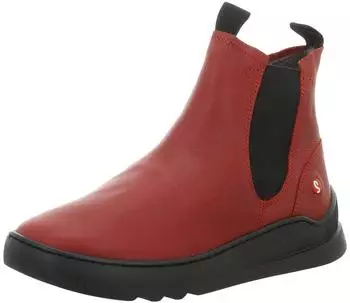 Softinos LACE Stiefelette Leder/Textil rot