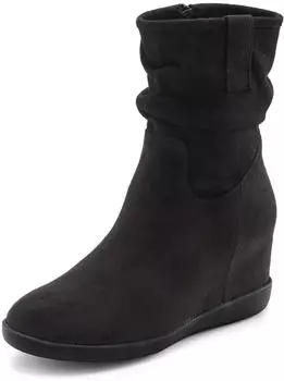 Lascana Stiefelette mit innenliegendem Keilabsatz aus Velourslederimitat schwarz
