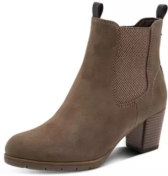 Marco Tozzi Stiefelette Blockabsatz mit Stretch-Einsatz braun