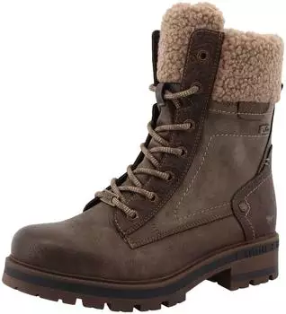 MUSTANG Winterboots Schn&uuml;rboots mit Warmfutter-Kragen dunkelbraun