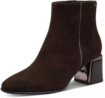 Tamaris Damen Leder Stiefelette 1-25396-47 mit Blockabsatz, ANTIslide, ANTIshokk und TOUCH-IT