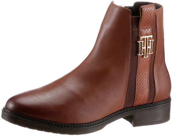 Tommy Hilfiger Monogram Leather Flat Boots (FW0FW05181) brown