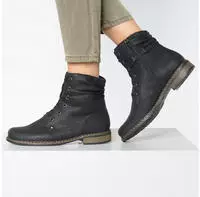 Rieker Schn&uuml;rboots, Stiefelette, Blockabsatz, mit dezenter Schn&uuml;rung