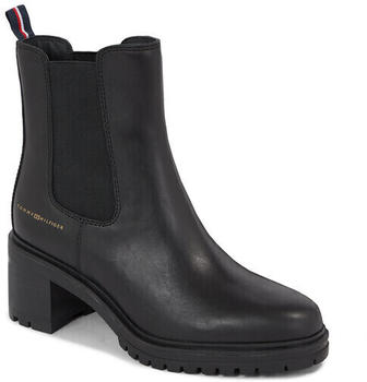 Tommy Hilfiger Essential Midheel Leather Bootie FW0FW07523 Black