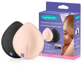 Lansinoh Washable Nursing Pads 8pcs. light pink/black