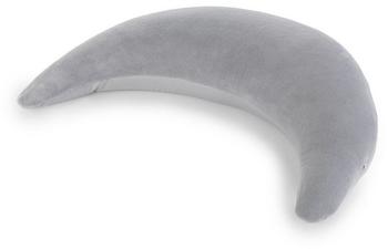 Theraline Stillkissen Der Plüschmond mit Mikroperlen-Füllung 140 cm Silbergrau