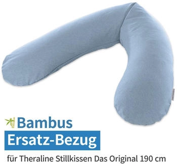 Theraline Ersatzbezug für Stillkissen Das Original Bamboo 190 cm Melange Blau-Grau