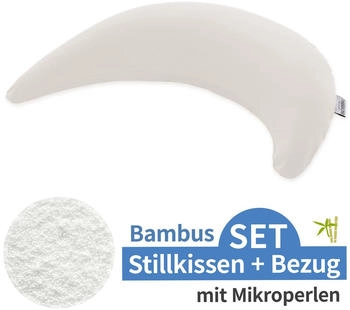 Theraline Stillkissen Der Bambusmond mit Mikroperlen-Füllung inkl. Bezug Bamboo 140 cm Kieselgrau