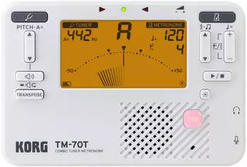Korg TM-70T Combo Tuner Metronome - Chromatisches Stimmger&auml;t white