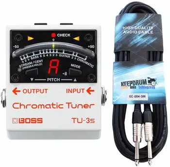 Boss TU-3S chromatisches Stimmgerät mit Gitarrenkabel 3m (tu3s-gc3m)