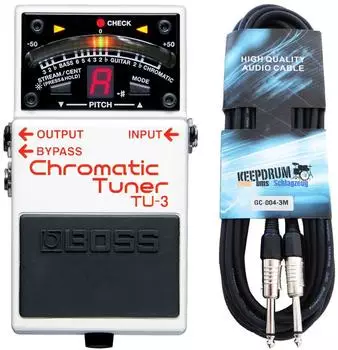 Boss TU-3 chromatisches Stimmgerät mit Kabel (tu3-gc04-3m)