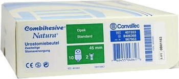 ConvaTec Combihesive Natura Urostomie Beutel 45 mm m.Hahn Opak 967953 (10 Stk.)