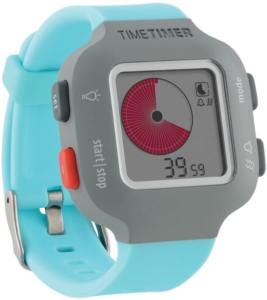 Time Timer Armbanduhr Damen und Kinder grau mit hellblauem Armband