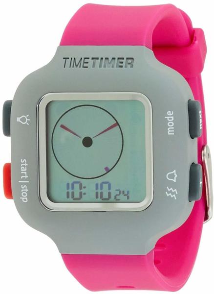 Time Timer Armbanduhr Damen und Kinder grau mit Armband pink