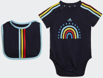 Adidas Kids Gift Set Body mit Lätzchen (Genderneutral) legend Ink/bliss blue/Impact yellow/bold orange (HR5889)