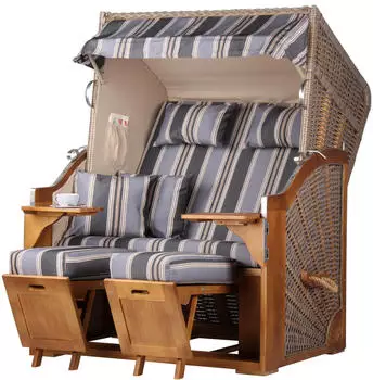 bene living Schleswig Pinie Zweisitzer PE mokka (S1-BL-184703)