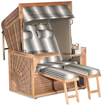 SonnenPartner Admiral Teak 2-Sitzer XL 3/4-Liegemodell antikbraun