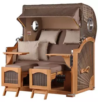 Mr. Deko Düne Grande XL Teak Bullauge PE grey Dessin 534 (MD02017)