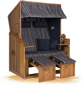 Hanse Ostsee XXL Volllieger 2 Sitzer - 120cm breit - Blau Braun Weiß Nadelstreifen