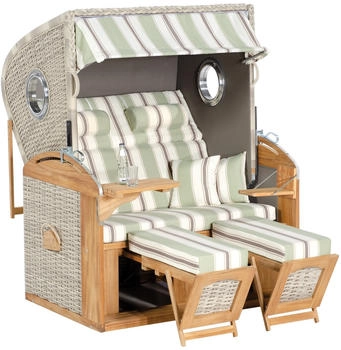 SunnySmart Rustikal 305 Z Bullauge Comfort Teak/Geflecht White Coral