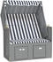 vidaXL Wiclif Strandkorb 115 cm grau gestreift