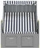 vidaXL Wiclif Strandkorb 115 cm grau gestreift