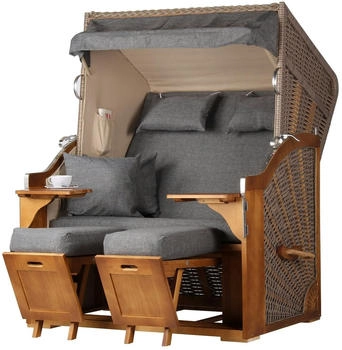 bene living Schleswig Pinie Zweisitzer PE mokka Modell 560 (BL-184709)