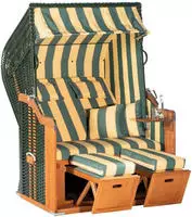 SunnySmart Strandkorb "Rustikal 250 Plus" 2-Sitzer, komplett montiert, Oberkorb...