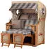bene living Ammersee 2-Sitzer Strandkorb-Set Teak PE Shell Volllieger (Modell 522)