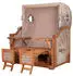 bene living Ammersee Strandkorb 2-Sitzer Teak PE Shell Volllieger (Modell 529)