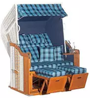 SunnySmart Strandkorb "Rustikal 255 Plus" 2-Sitzer, komplett montiert, Oberkorb...