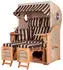 bene living Ammersee 2-Sitzer Strandkorb-Set Teak PE Shell Volllieger (Modell 581)