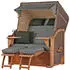 bene living Schaalsee Strandkorb Komplettset 2-Sitzer Teak PE grau (Modell 504)