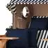 bene living Ammersee 2-Sitzer Strandkorb-Set Teak PE Grau mit Liftersystem (Modell 518)