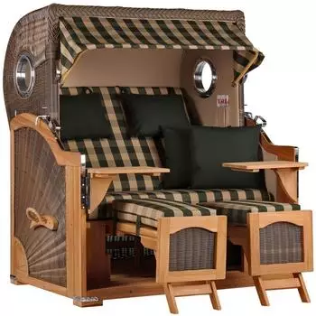 Mr. Deko D&uuml;ne Grande XL Teak Bullauge PE grey Dessin 506 (MD02006)