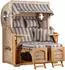 Mr. Deko Strandkorb Düne Bullauge Teak PE Shell Dessin 537
