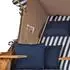 bene living Schaalsee Strandkorb-Komplettset 2-Sitzer Teak PE-Geflecht grau mit Liftersystem (Modell 518)