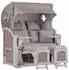 Mr. Deko Strandkorb Düne Bullauge Mahagoni Washed Grey PE Koboo Grey Dessin 545