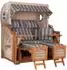 Mr. Deko Strandkorb Düne Grande Bullauge Teak PE Shell Dessin 537