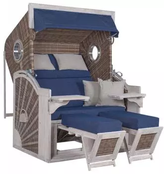 deVries PURE® Seaside XL Strandkorb PE white kubu Des. 504 (3256950428P)
