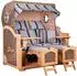 Mr. Deko Strandkorb Düne Grande Bullauge Teak PE Grey Dessin 580