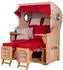 bene living Ammersee 2-Sitzer Strandkorb-Set, Teak, PE Shell (Modell 585)