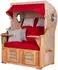 bene living Ammersee 2-Sitzer Strandkorb-Set, Teak, PE Shell (Modell 585)