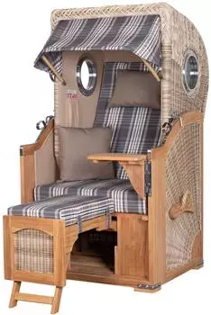 bene living Ammersee 1-Sitzer Volllieger, Teak, PE Shell (Modell 522)