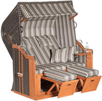 SunnySmart Strandkorb "Rustikal 250 Plus XL" 2 XL-Sitzer, komplett montiert, Oberkorb